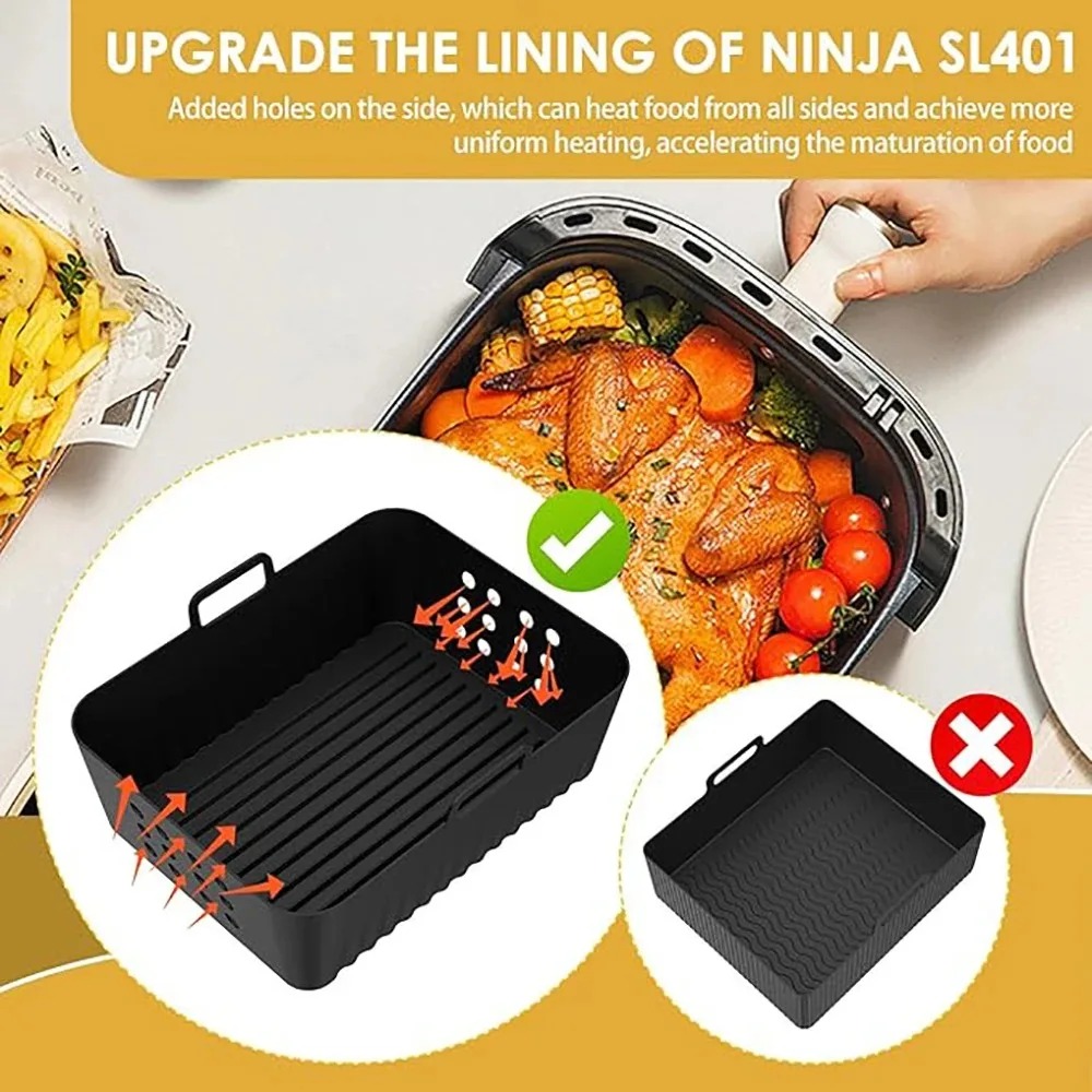 Silicone Steamer Basket - 2 adet Hava Fritöz Silikon Gömlekleri
