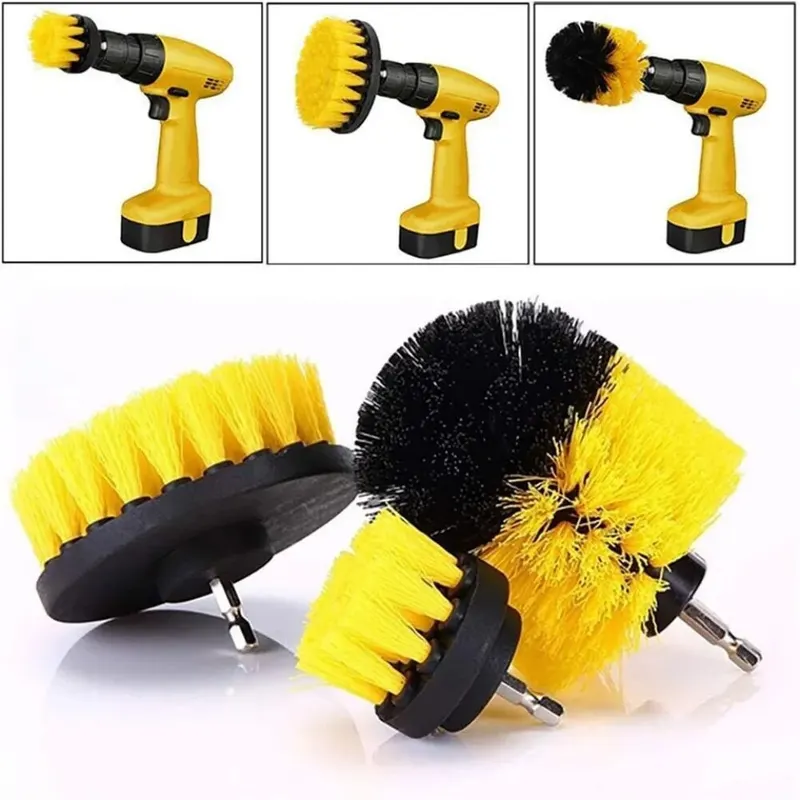 Kitchen Gadgets Set - 3'lü/Set Matkap Fırça Seti, Güçlü Temizleyici,