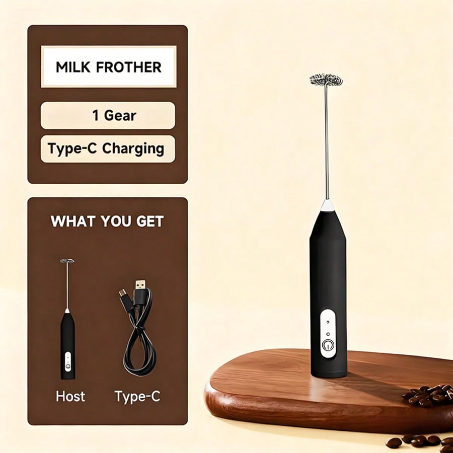 Milk Frother - 1'li Paket El Tipi Elektrikli Mikser,