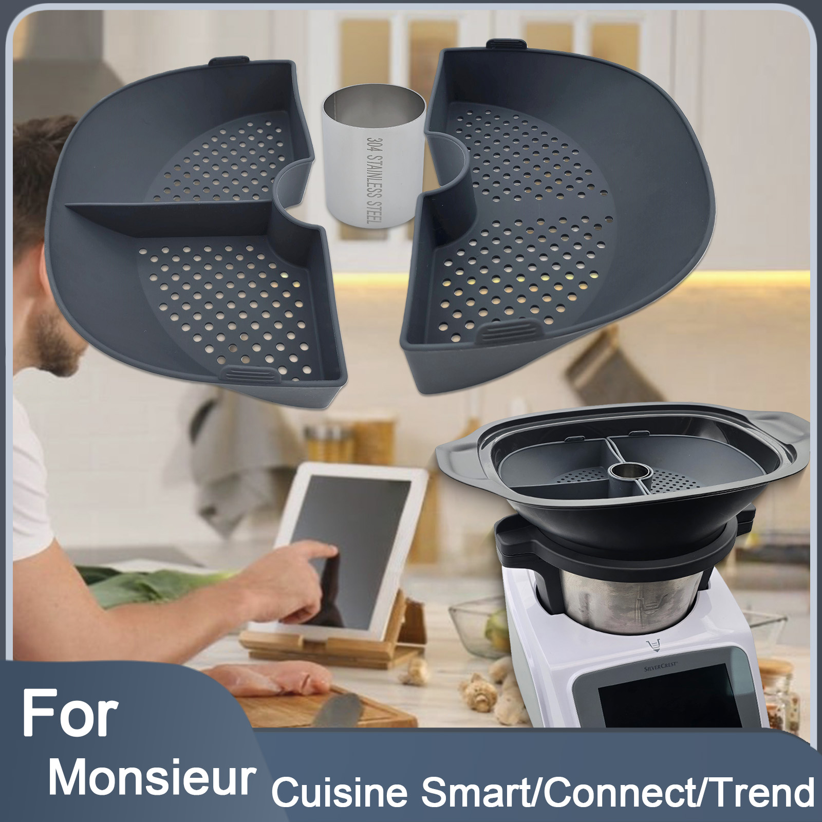 Silicone Steamer Basket - Monsieur Cuisine Smart/Connect/Trend için Silikon Buharlı