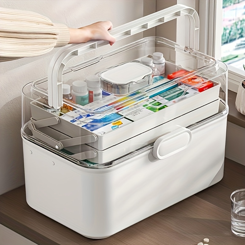 Kitchen Gadgets Cabinet - Büyük Kapasiteli Şeffaf Kapaklı İlaç Saklama