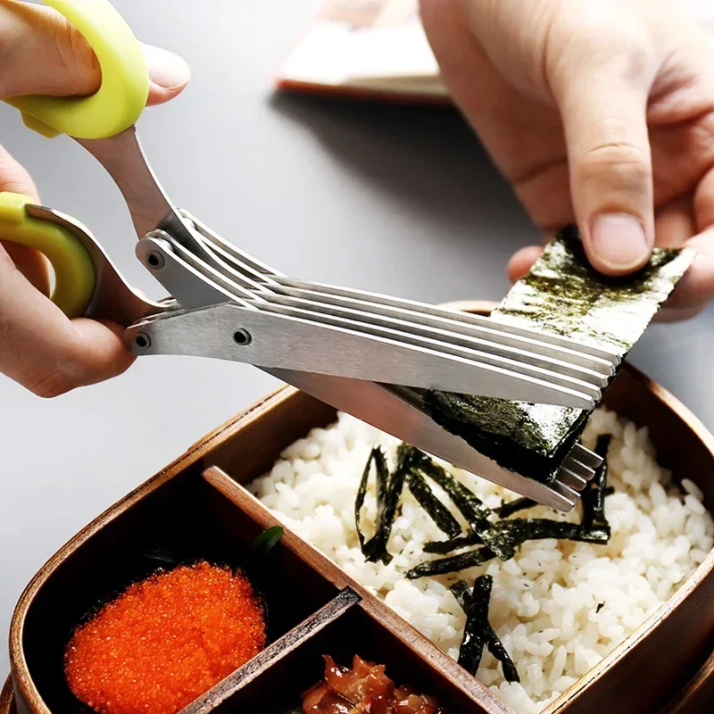 Herb Scissors 5 Blade - 5 Bıçaklı Mutfak Makası Yeşil Soğan